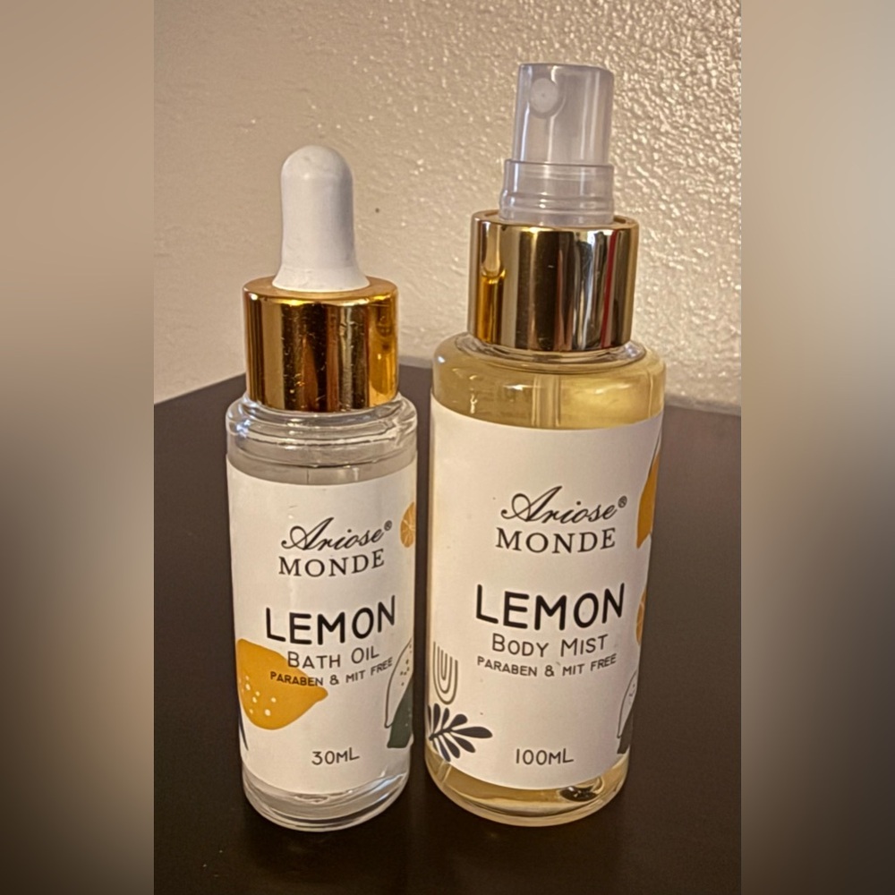 Ariose Monde Lemon Body Mist & Body Oil Bath & Body Set